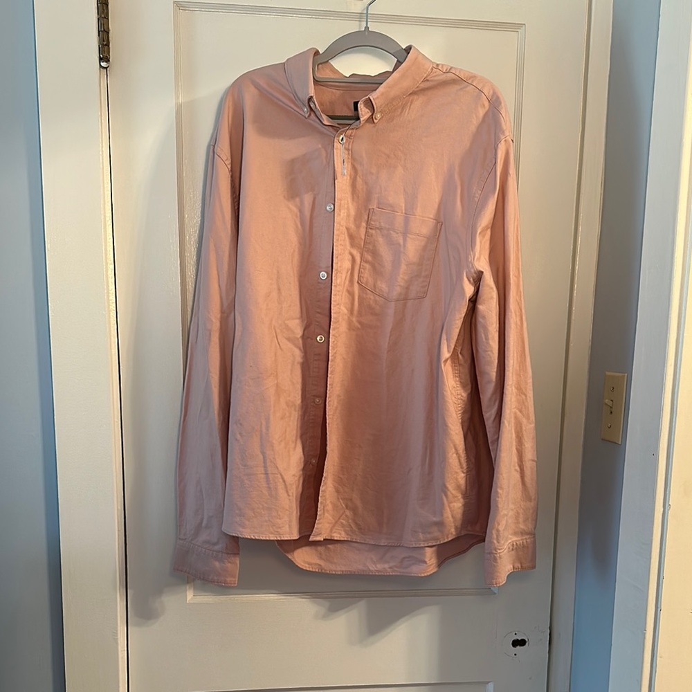 Express Pink Casual Button Down Shirt